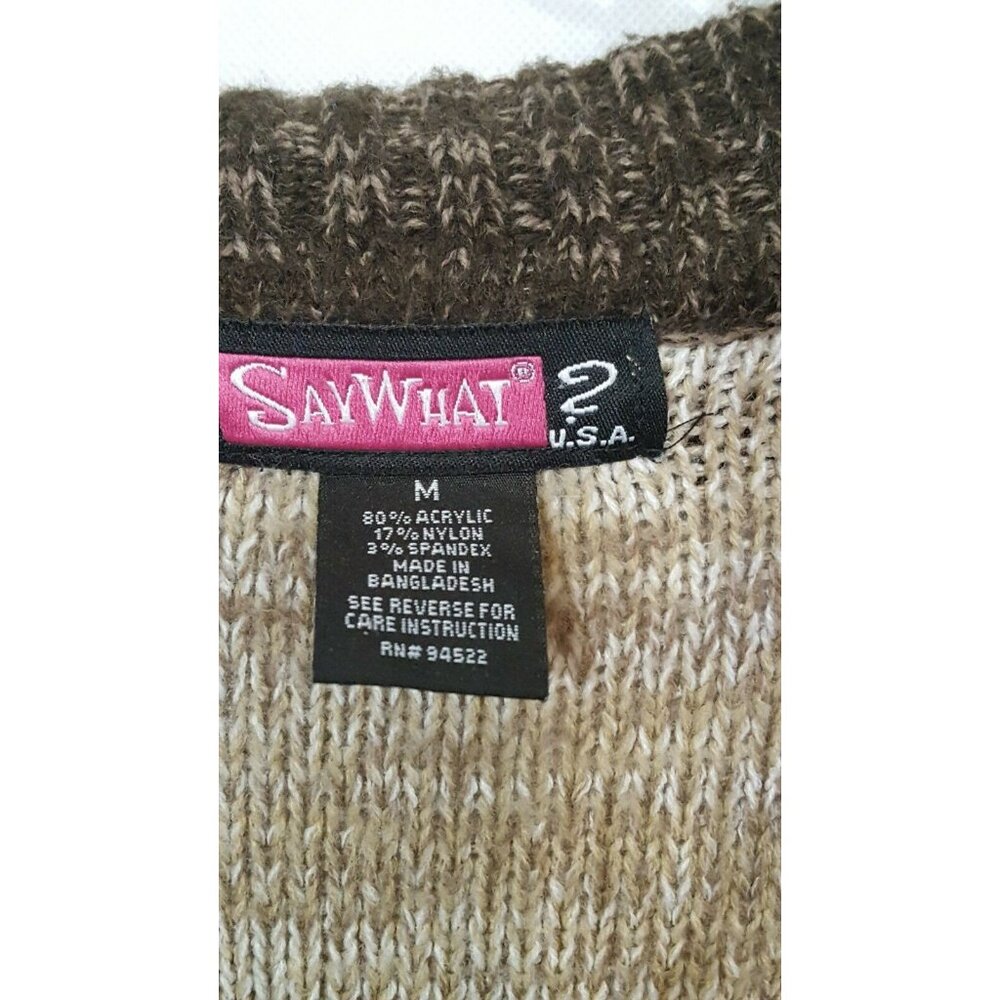Say What Women's Sweater Dress M Brown Ombre Long Sleeve Shawl Collar - Picture 5 of 6